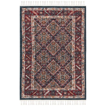 Safavieh 9 x 12 ft. Farmhouse 820A Power Loomed Rectangle Area Rug Ivory & Navy FMH820A-9